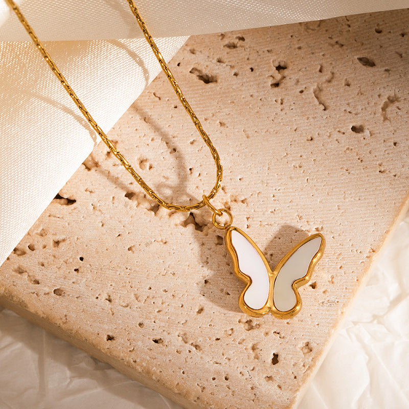 Necklace | SN342 | White Shell Butterfly