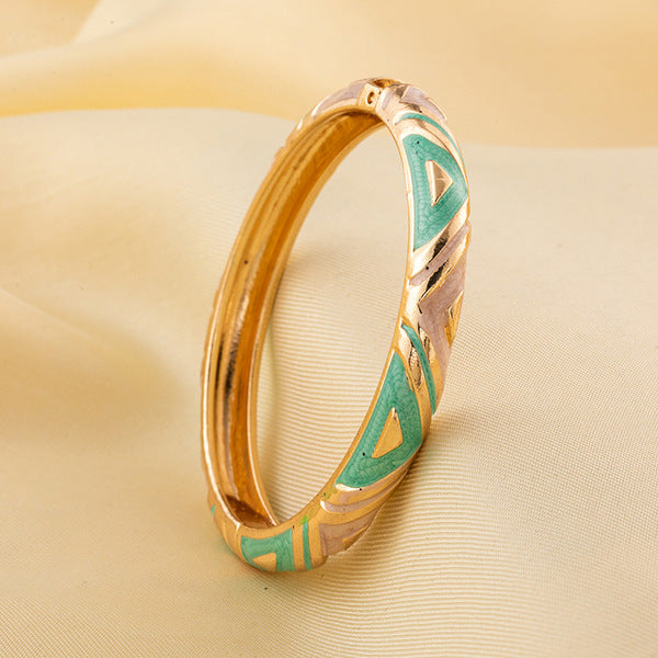 Enamel Bangle Bracelet | ENB02 | Light Teal