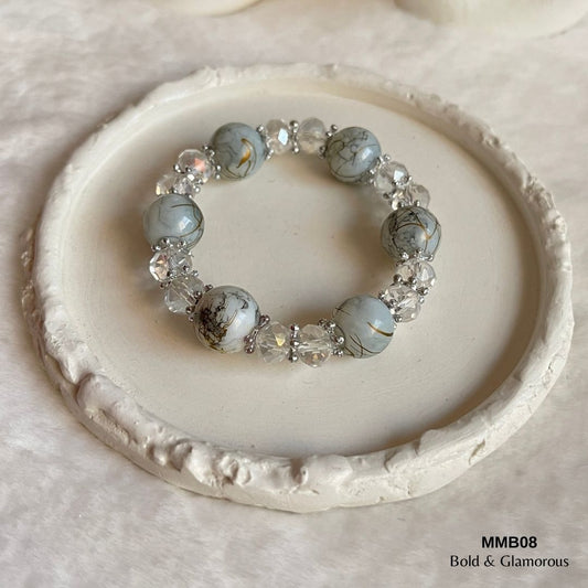 Beaded Bracelet | MMB08 | White