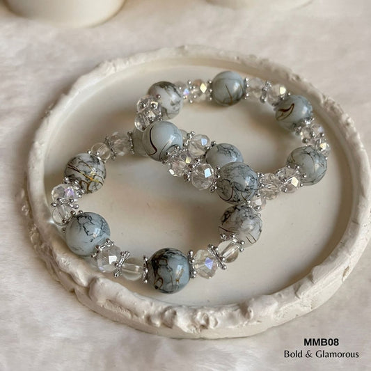 Beaded Bracelet | MMB08 | White
