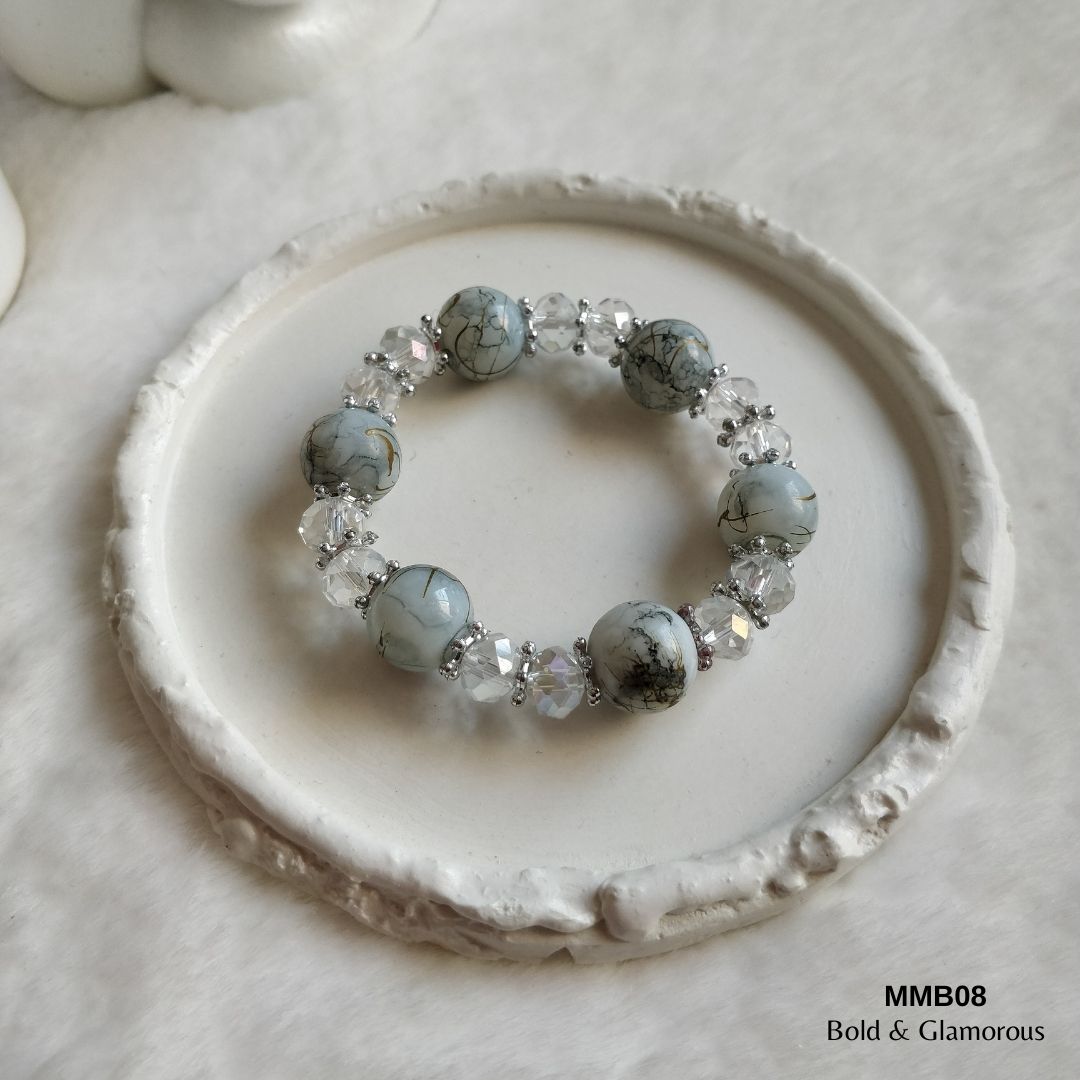 Beaded Bracelet | MMB08 | White