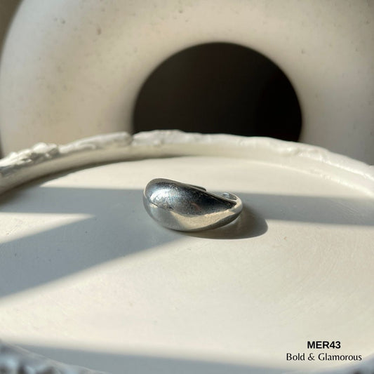Thin Chunky Ring | MER43 | Silver