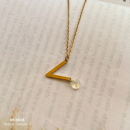Necklace | MESN19 | V Stone Drop