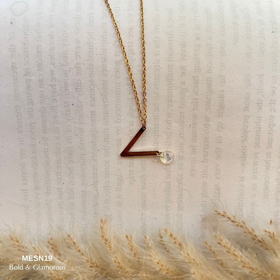 Necklace | MESN19 | V Stone Drop
