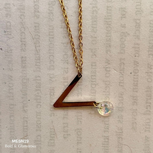 Necklace | MESN19 | V Stone Drop