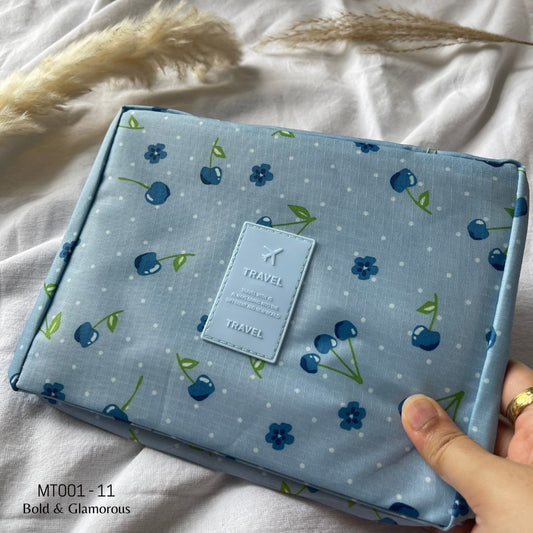 Makeup Travel Bag | MT001 | Cherry | Blue | 11