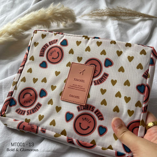 Makeup Travel Bag | MT001 | Smiley Heart | Pink | 13