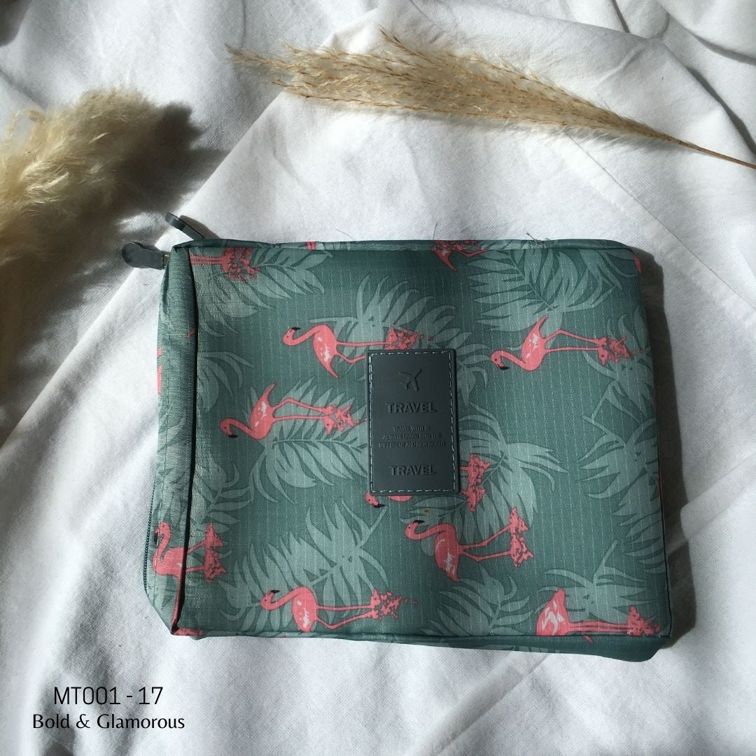 Makeup Travel Bag | MT001 | Flamingo | Blue | 17