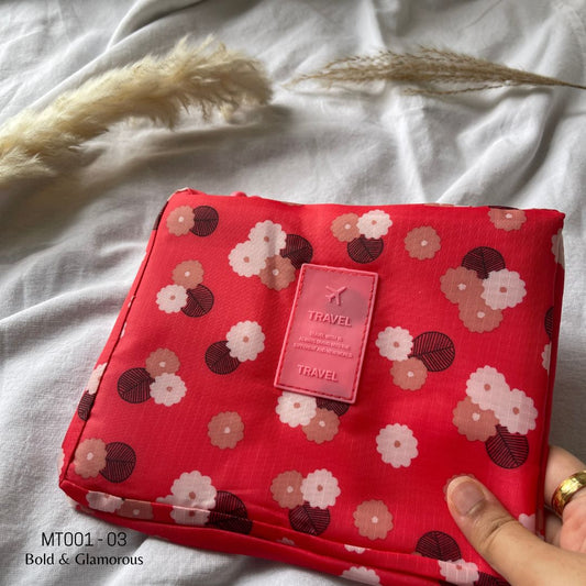 Makeup Travel Bag | MT001 | Flower | Orange | 03
