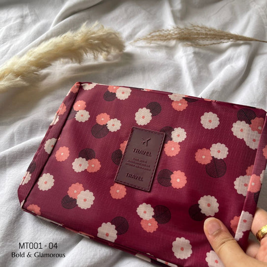 Makeup Travel Bag | MT001 | Flower | Red | 04