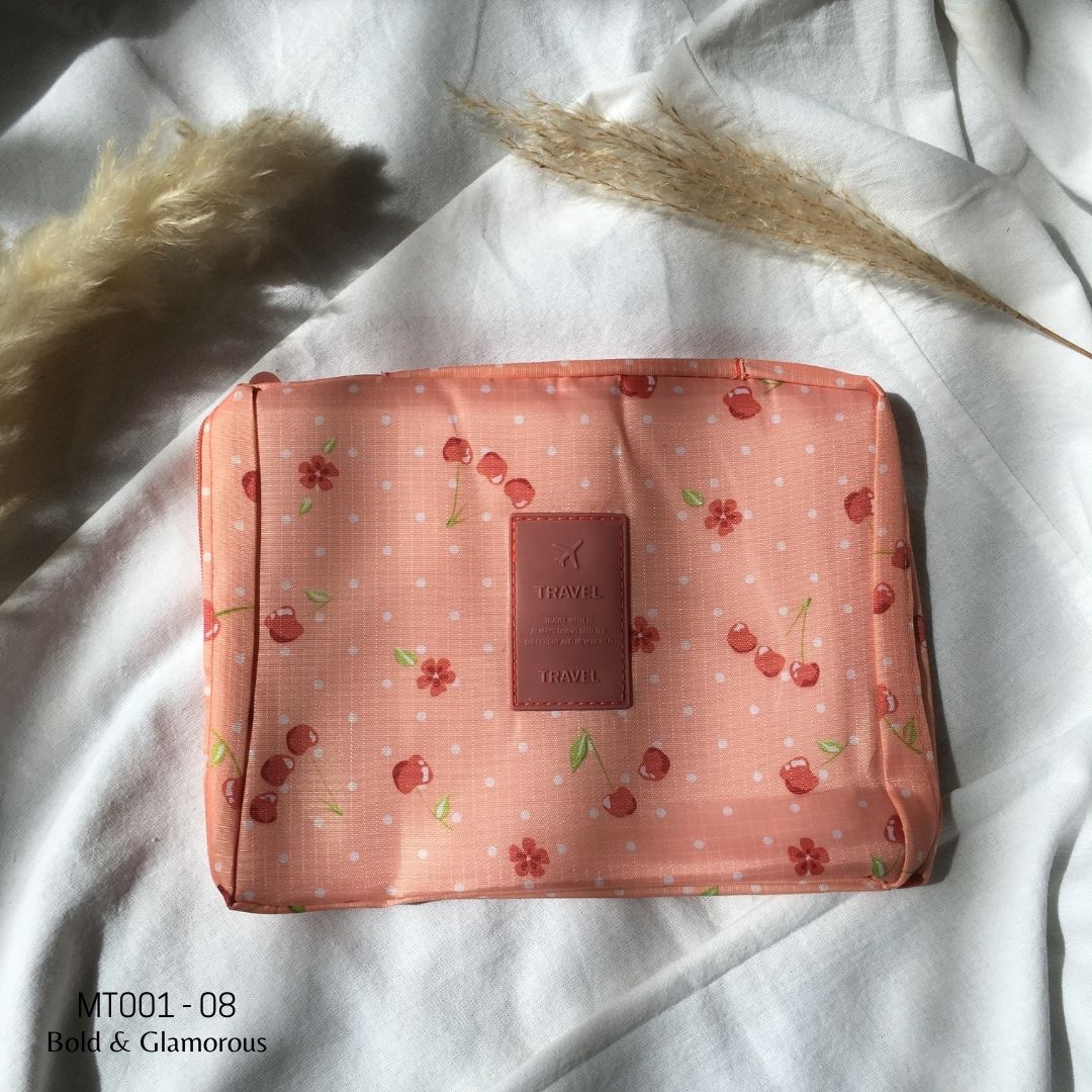 Makeup Travel Bag | MT001 | Cherry | Peach Pink | 08