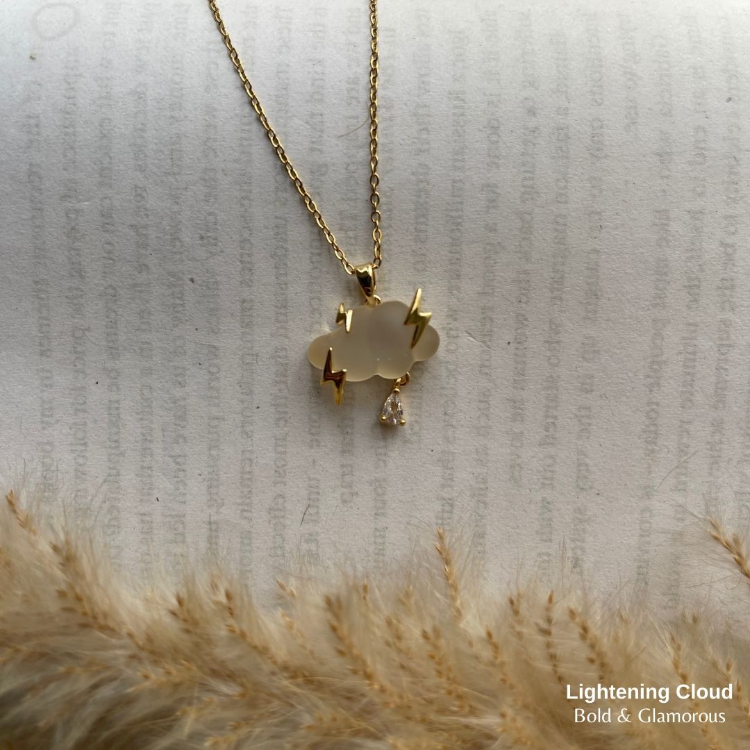 Necklace | SN101 | Lightening Cloud | Gold