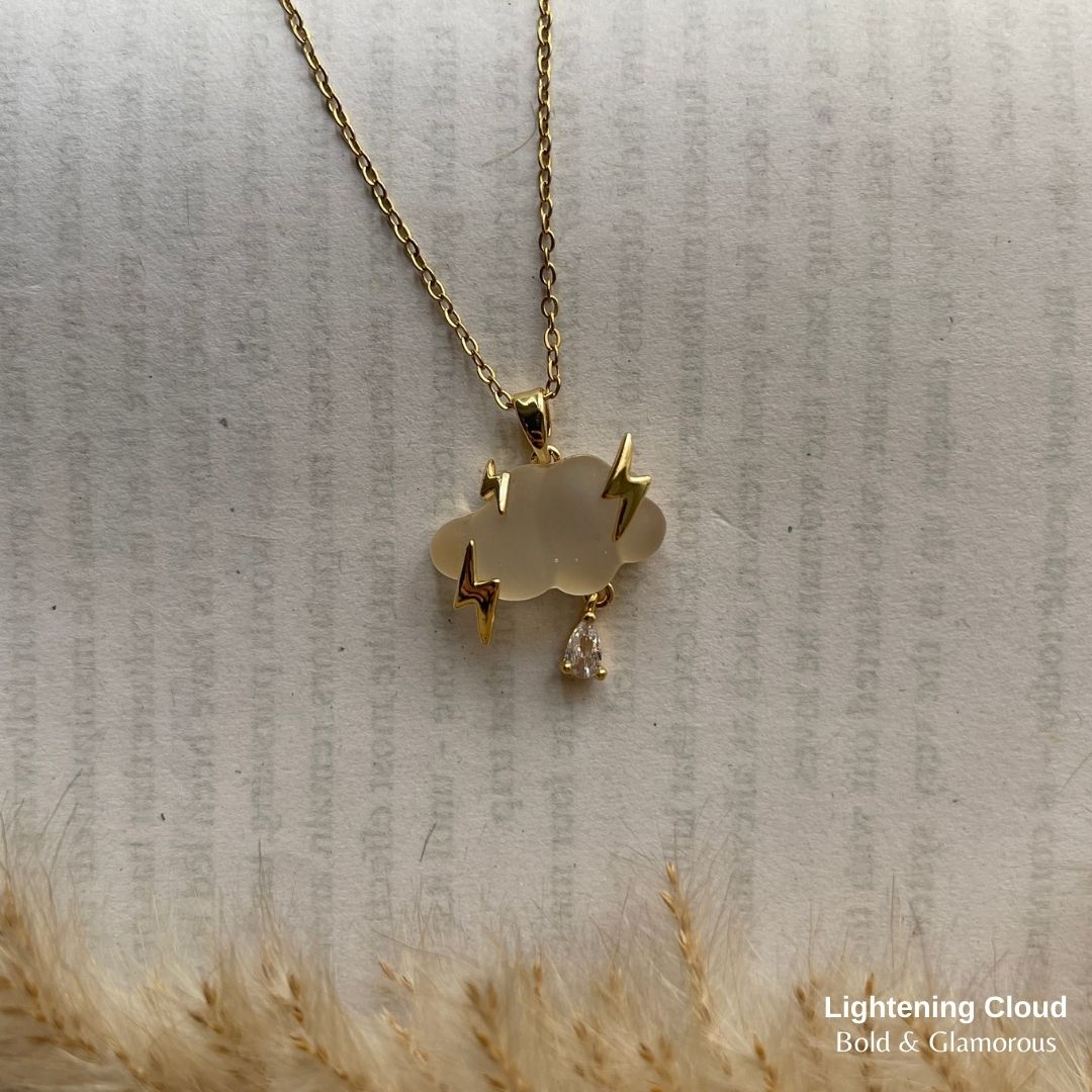 Necklace | SN101 | Lightening Cloud | Gold