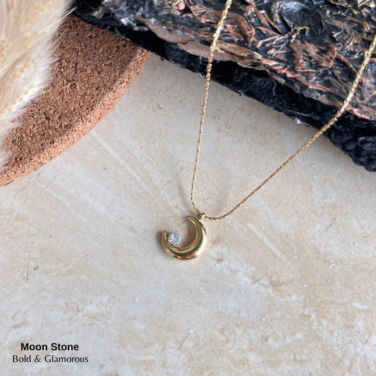 Necklace | SN179 | Moon Stone | Gold