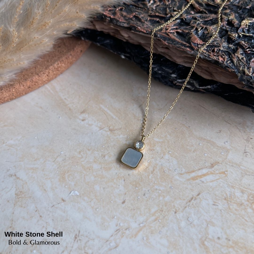 Necklace | SN181 | White Stone Shell