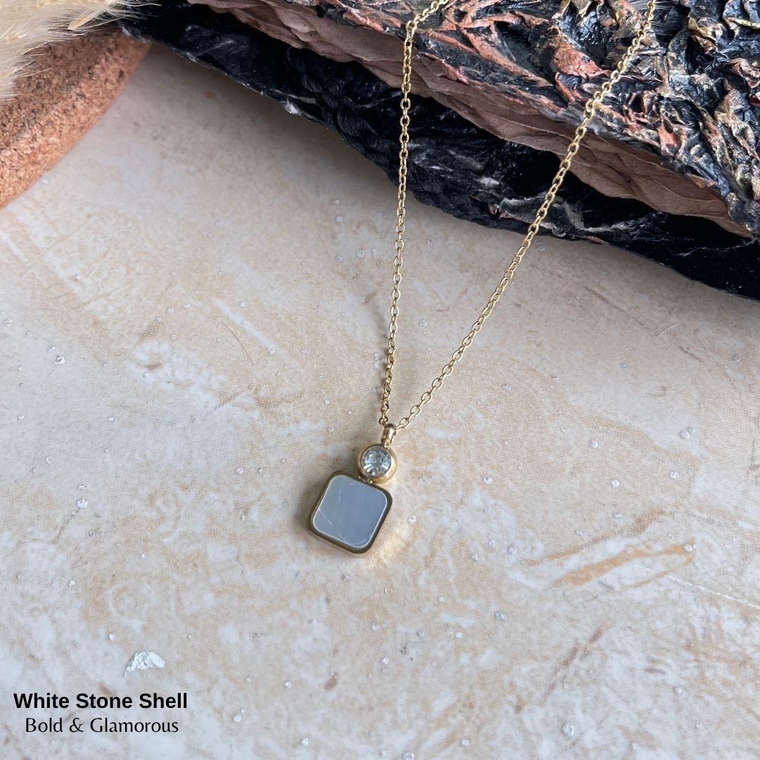 Necklace | SN181 | White Stone Shell