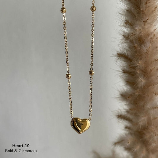 Necklace | SN071 | Heart-10 | Gold
