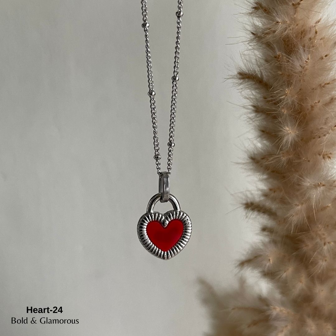 Necklace | SN085 | Heart-24 Silver