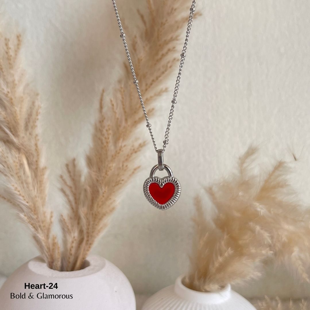 Necklace | SN085 | Heart-24 Silver