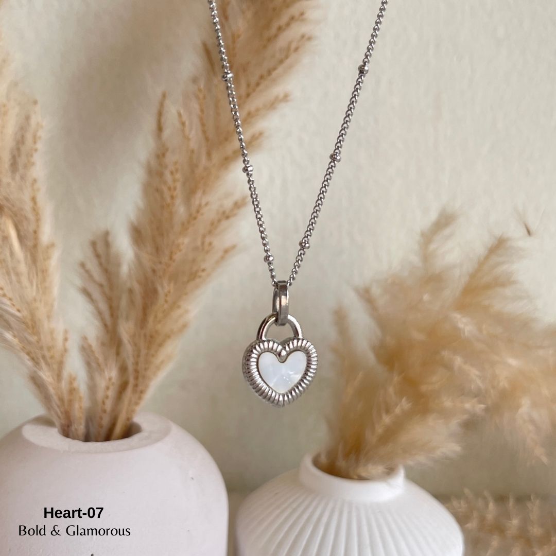 Necklace | SN085 | Heart-24 Silver