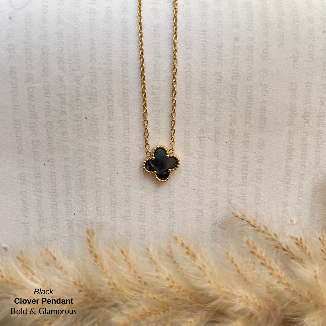 Necklace | SN96 | Clover | Black