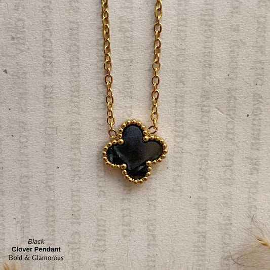Necklace | SN096 | Clover | Black