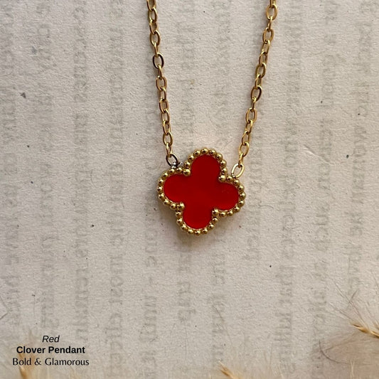 Necklace | SN096 | Clover | Red