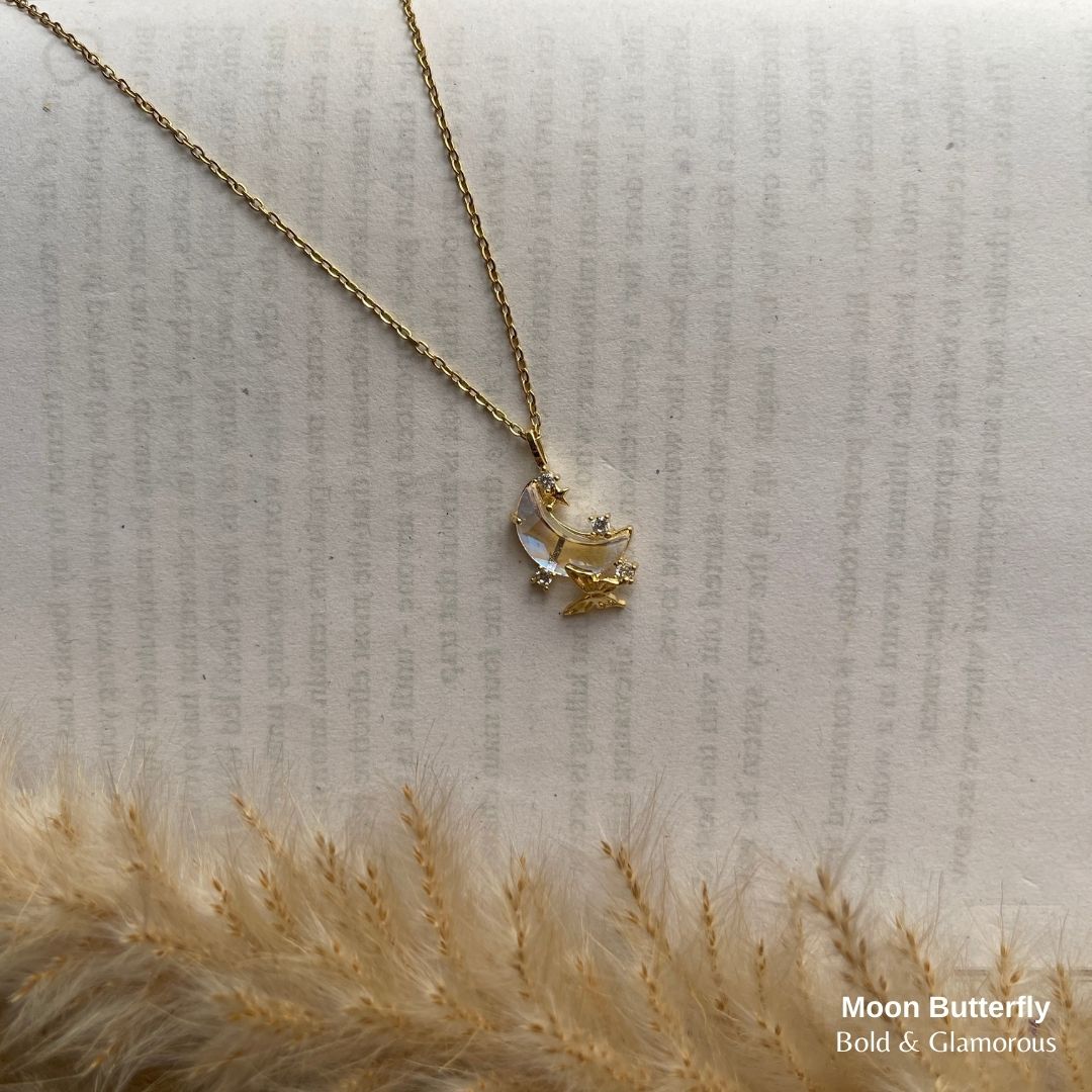 Necklace | SN97 | Moon Butterfly | Gold