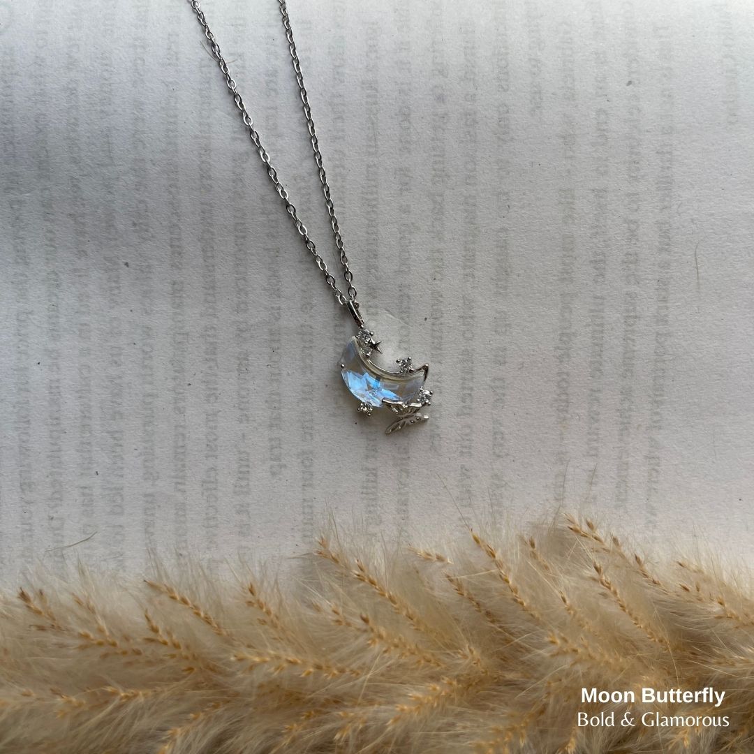 Necklace | SN97 | Moon Butterfly | Silver