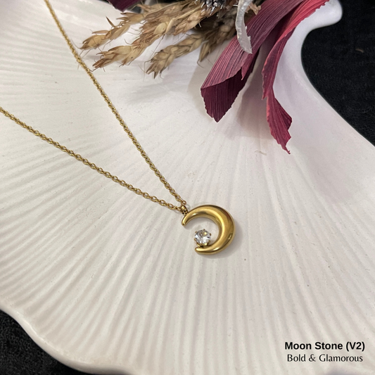 Necklace | SN179 | Moon Stone | Gold (V2)