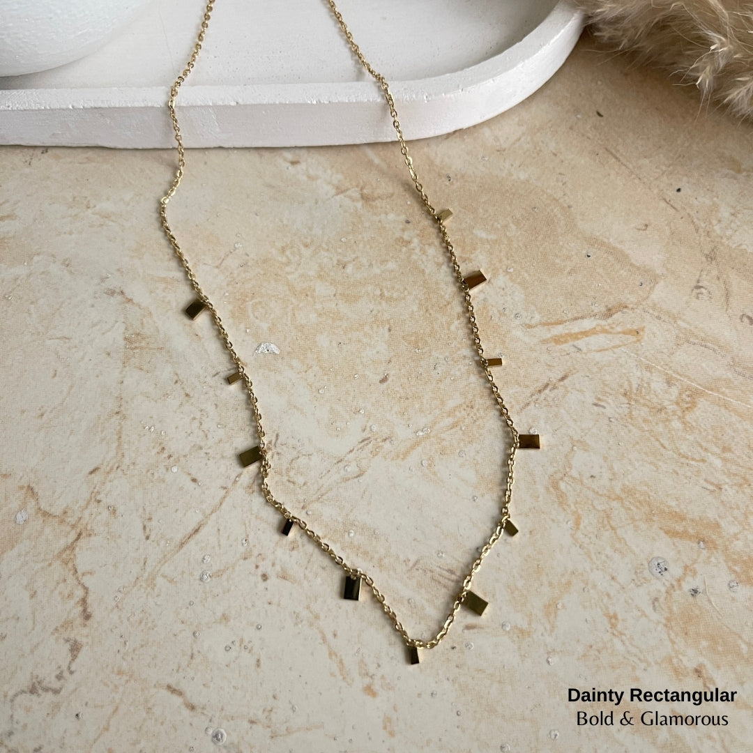 Necklace | SN189 | Dainty Rectangular