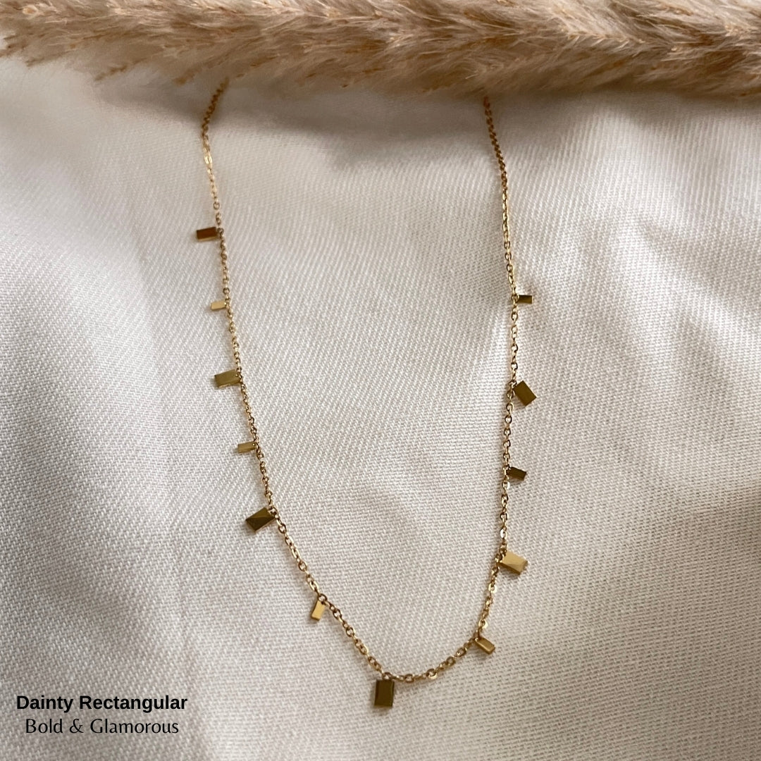 Necklace | SN189 | Dainty Rectangular