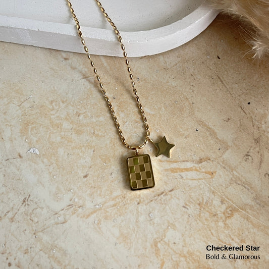 Necklace | SN197 | Checkered Star