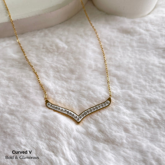 Necklace | SN253 | Curved V