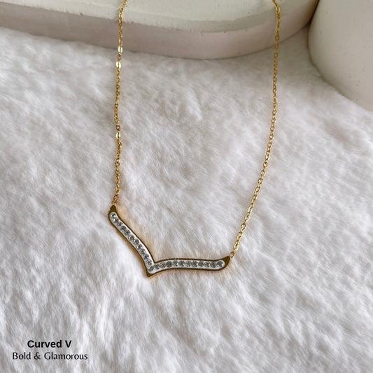 Necklace | SN253 | Curved V
