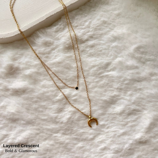 Necklace | SN259 | Layered Crescent