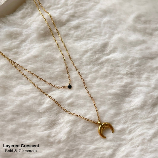 Necklace | SN259 | Layered Crescent