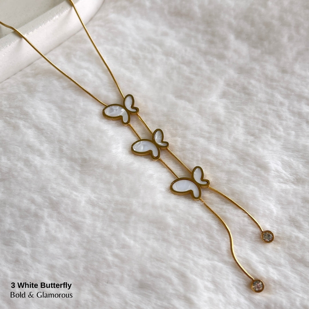 Necklace | SN264 | White Butterfly