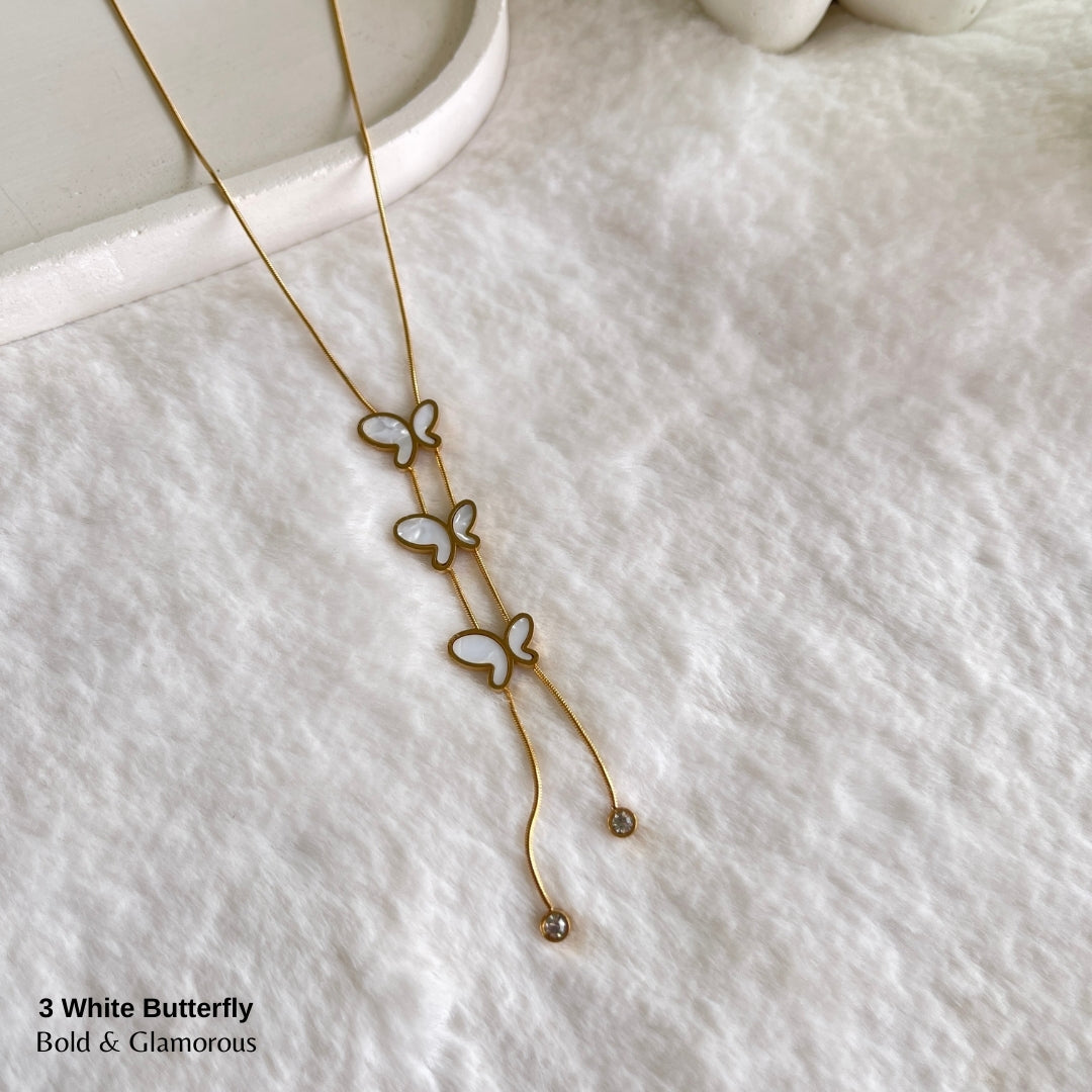 Necklace | SN264 | White Butterfly