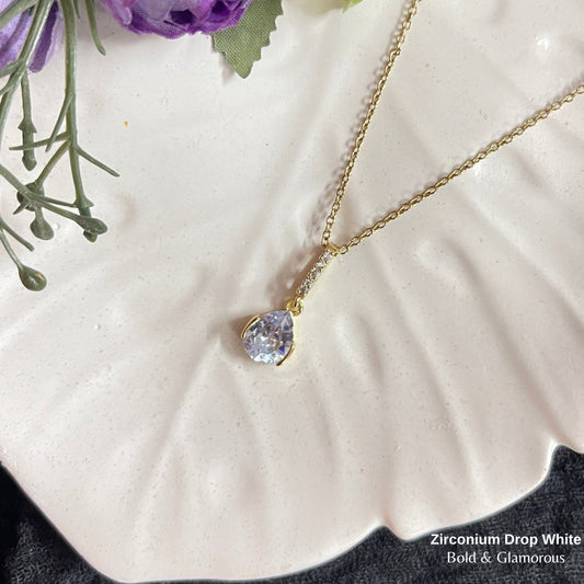 Necklace | SN333 | Zirconium Drop White