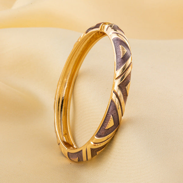 Enamel Bangle Bracelet | ENB02 | Brown