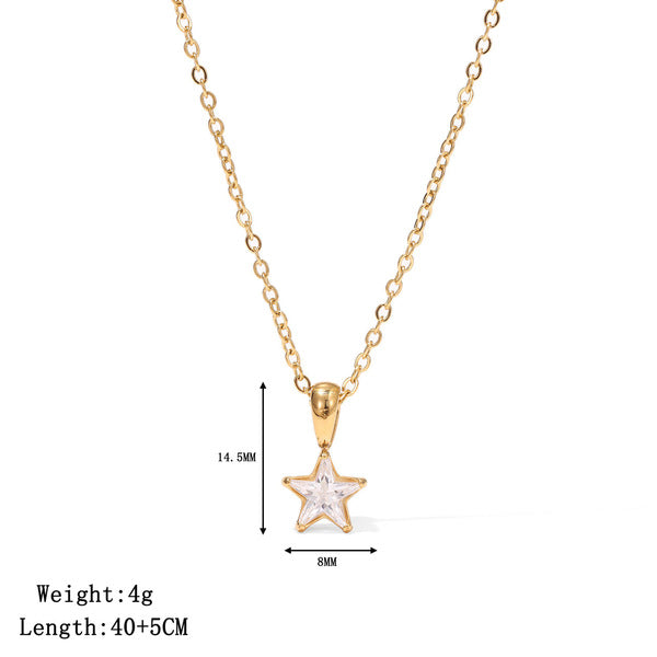 Necklace | SN343 | Five Pointed Star | Gold