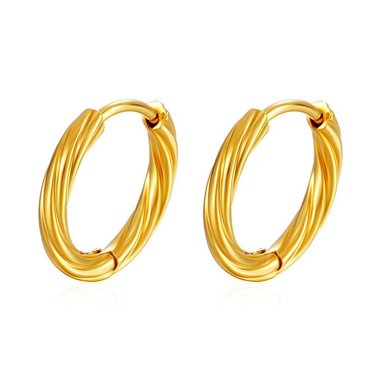 Hoop Earring | Twisted Hoop | 10mm | Gold