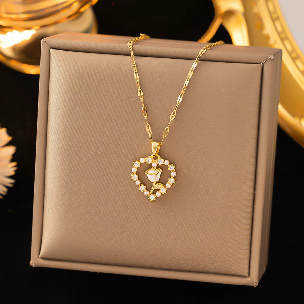 Necklace | SN312 | Pearl Rose