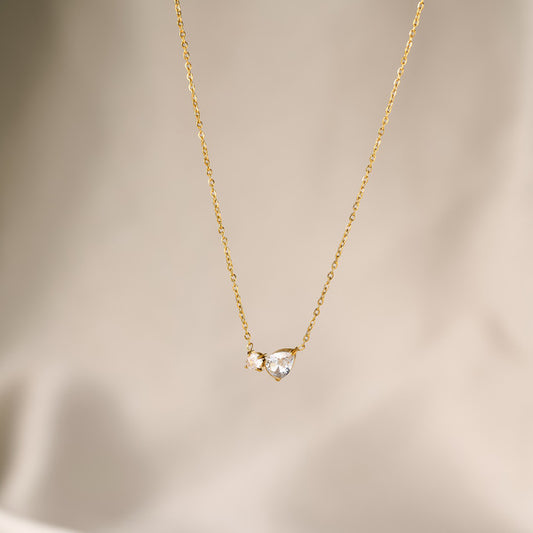 Necklace | SN301 | Drop Round Stone