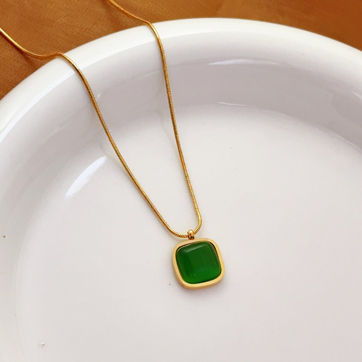 Necklace | SN271 | Sugar Square - Green