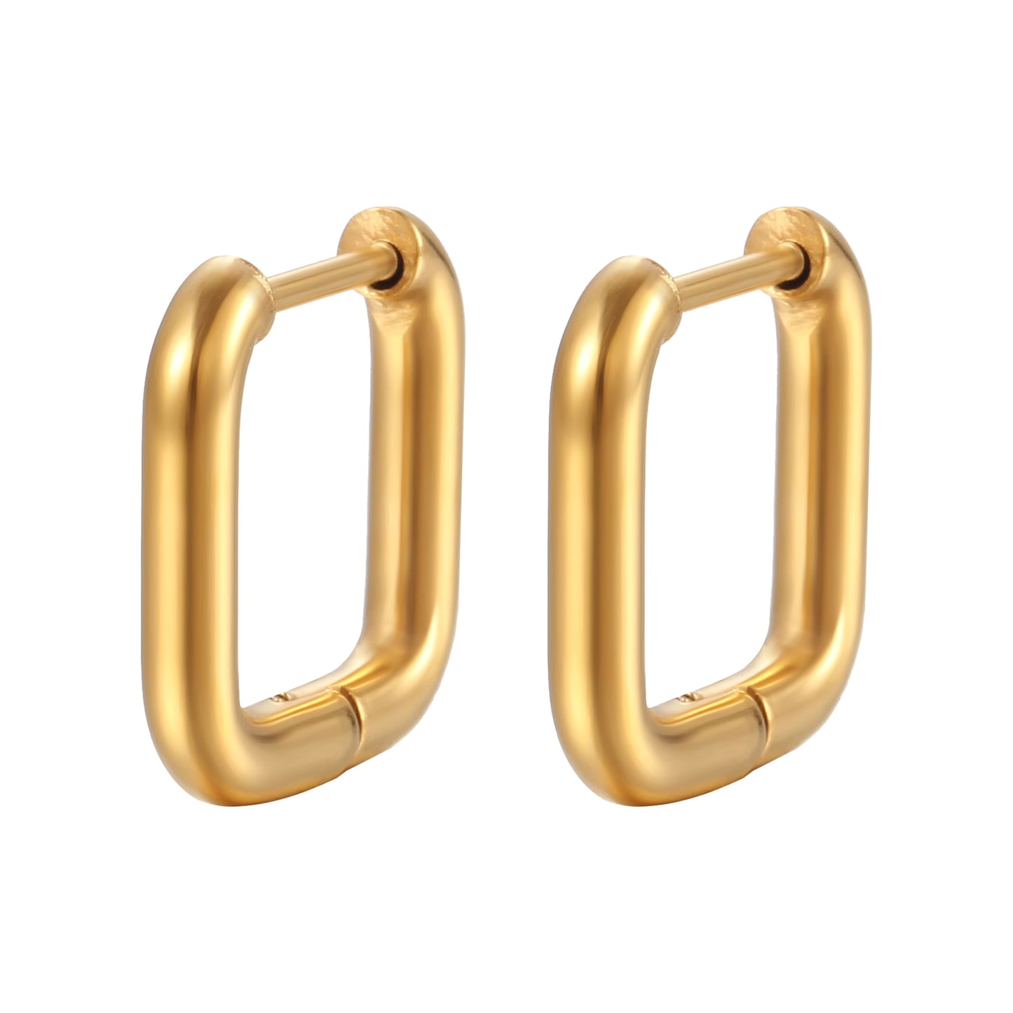 Shape Hoop Earring | Square | Gold