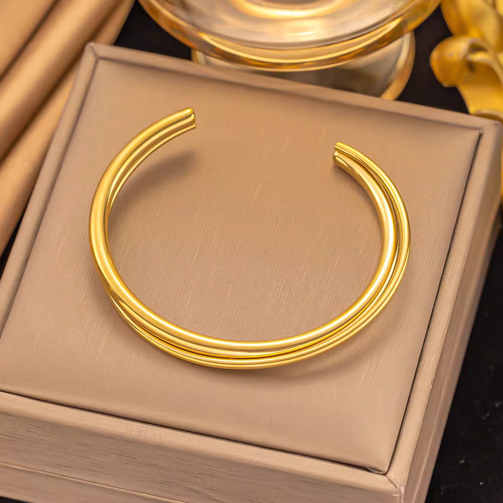 Cuff Bracelet | CB021 | Double Layer Criss-cross