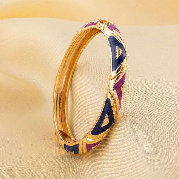 Enamel Bangle Bracelet | ENB02 | Blue Purple