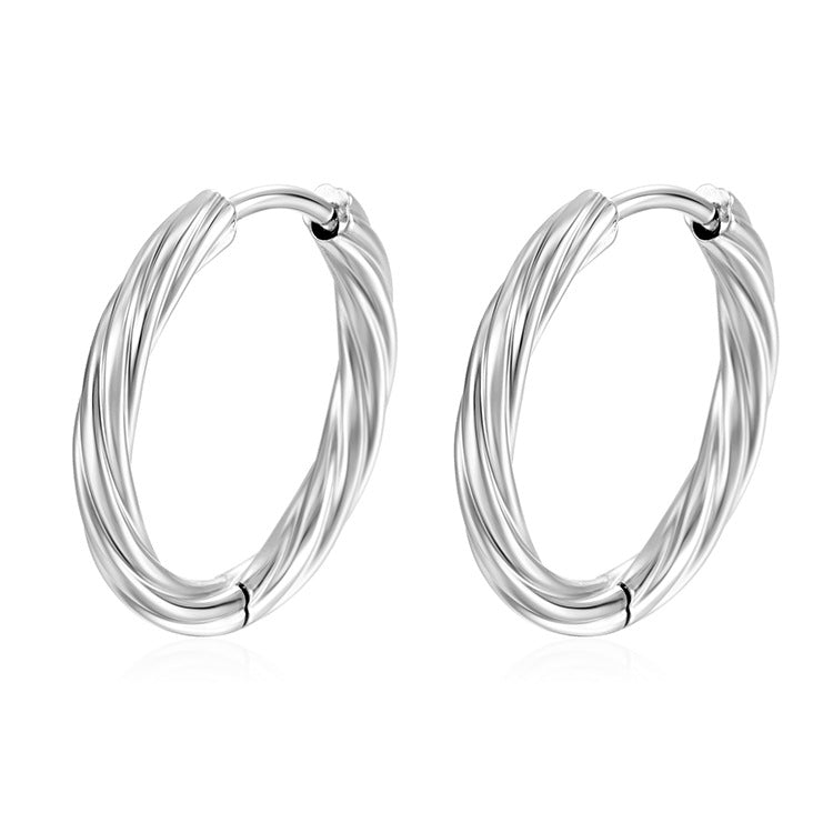 Hoop Earring | Twisted Hoop | 14mm | Silver